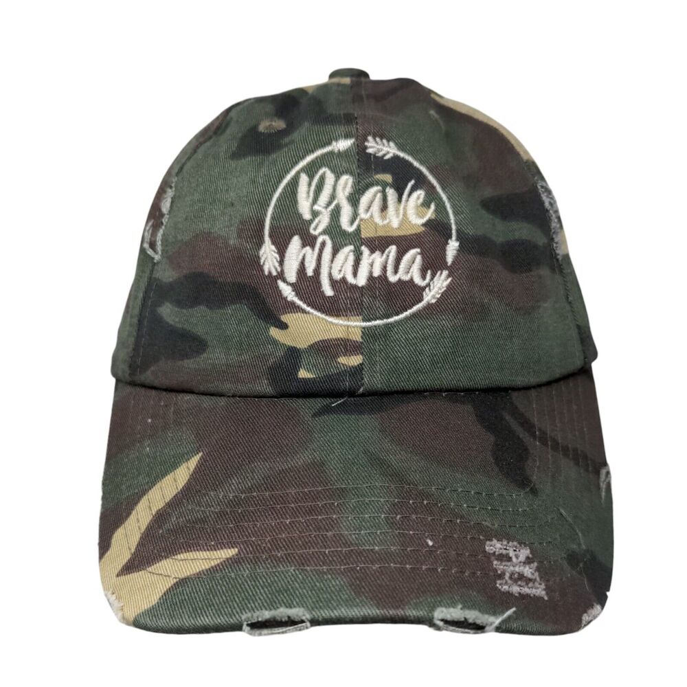 Brave Mama Slideback Hat Camouflage One Size Embroidered 5 Panel District